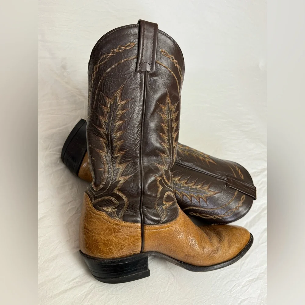 Tony Lama Black Label 6530 Western Cowboy Boots Brown Leather Men's Size 10B